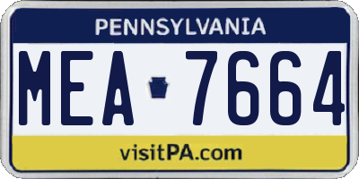 PA license plate MEA7664