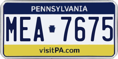 PA license plate MEA7675