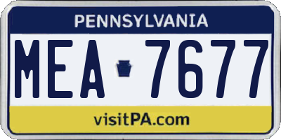 PA license plate MEA7677