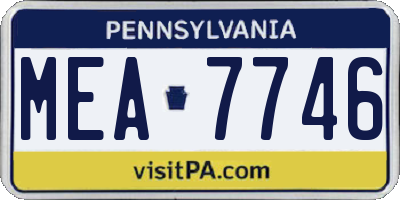 PA license plate MEA7746