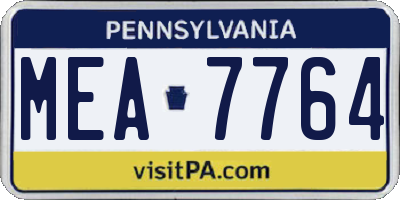 PA license plate MEA7764