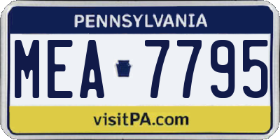 PA license plate MEA7795