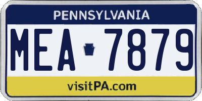 PA license plate MEA7879