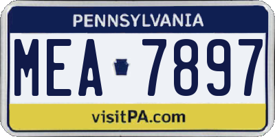 PA license plate MEA7897