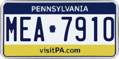 PA license plate MEA7910