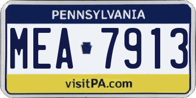 PA license plate MEA7913