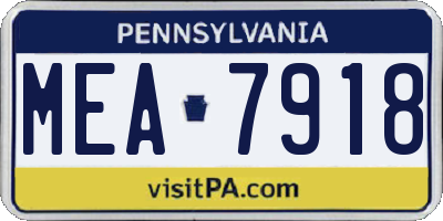 PA license plate MEA7918