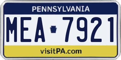 PA license plate MEA7921