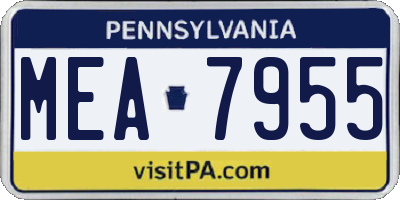 PA license plate MEA7955
