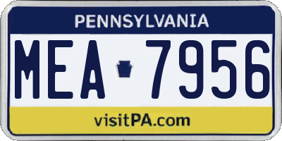 PA license plate MEA7956