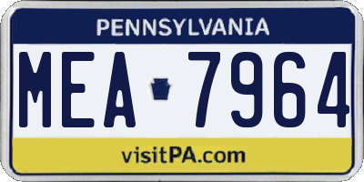 PA license plate MEA7964