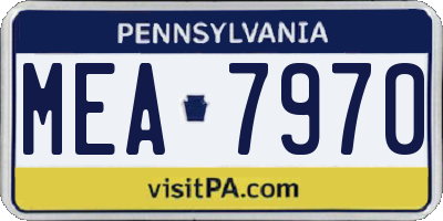 PA license plate MEA7970