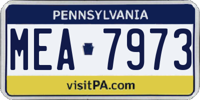 PA license plate MEA7973