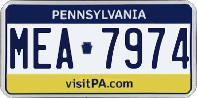 PA license plate MEA7974