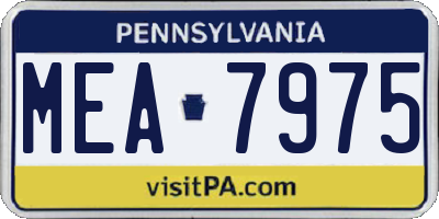 PA license plate MEA7975