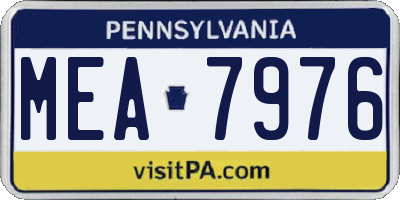 PA license plate MEA7976