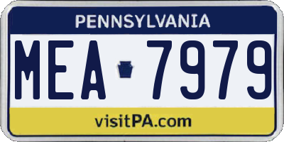 PA license plate MEA7979