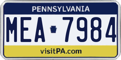 PA license plate MEA7984