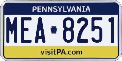 PA license plate MEA8251
