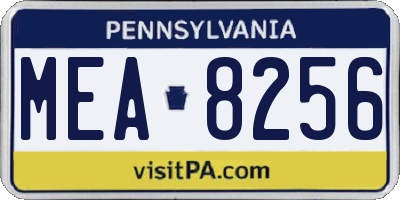 PA license plate MEA8256