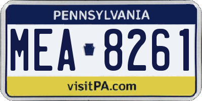 PA license plate MEA8261