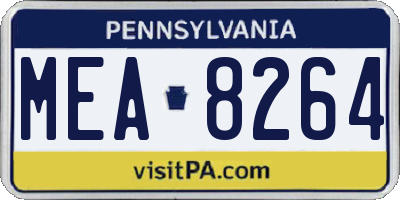 PA license plate MEA8264