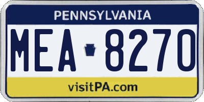 PA license plate MEA8270