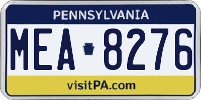 PA license plate MEA8276