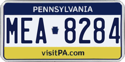 PA license plate MEA8284