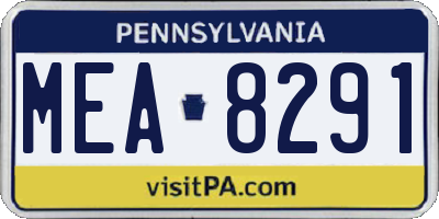 PA license plate MEA8291