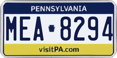 PA license plate MEA8294