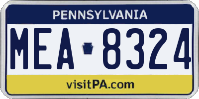 PA license plate MEA8324