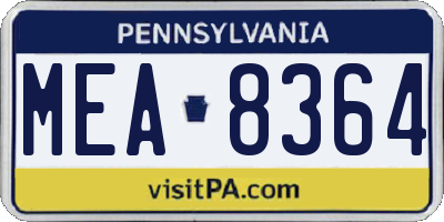 PA license plate MEA8364