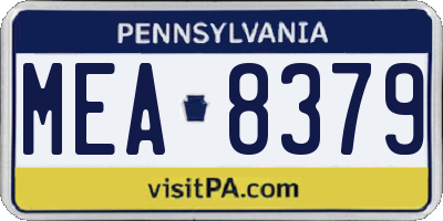 PA license plate MEA8379
