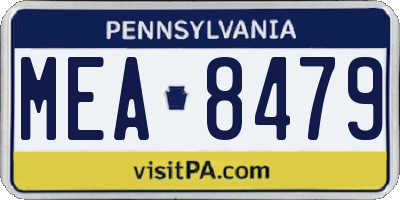 PA license plate MEA8479