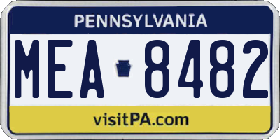 PA license plate MEA8482