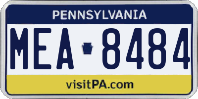 PA license plate MEA8484