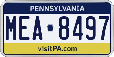 PA license plate MEA8497