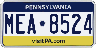 PA license plate MEA8524