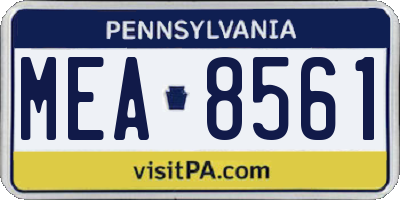 PA license plate MEA8561