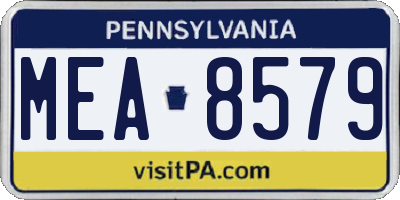 PA license plate MEA8579
