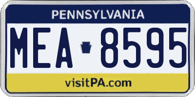 PA license plate MEA8595