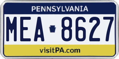 PA license plate MEA8627