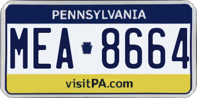 PA license plate MEA8664