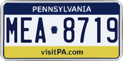 PA license plate MEA8719
