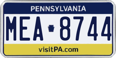 PA license plate MEA8744