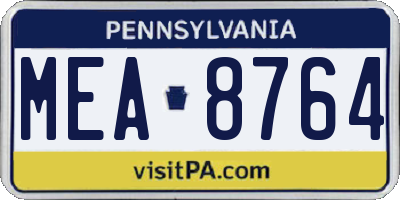 PA license plate MEA8764