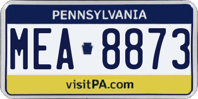 PA license plate MEA8873