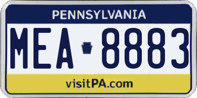 PA license plate MEA8883