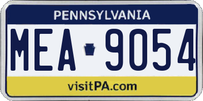 PA license plate MEA9054